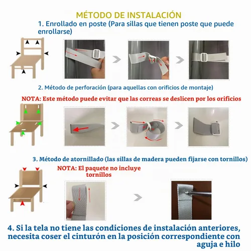 Vista 4 de Cinturón de seguridad de 5 puntos para bebés y niños, correas de repuesto universales ajustables para silla de bebé, material resistente y cómodo