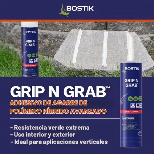 Vista 3 de Bostik Grip n Grab 9.5oz adhesivo de agarre instantáneo Premium resistente Grado profesional Impermeable para uso interno y externo, bajo olor