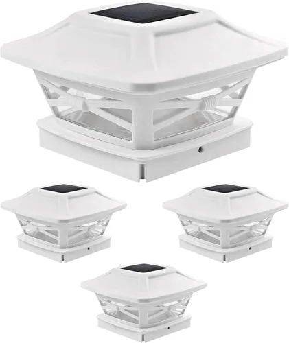 Vista 7 de Davinci Lighting Flexfit - Luces solares para poste (2 unidades) y Renaissance (paquete de 4), color blanco perla