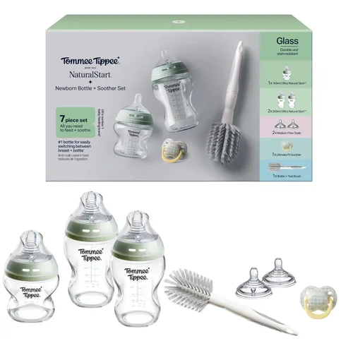 Vista 13 de Tommee Tippee Closer to Nature - Biberón de cristal, 5 onzas, transparente