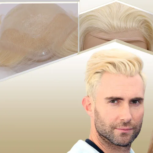Vista 19 de Peluca de cabello humano europeo de repuesto para hombre, encaje suizo frontal, 0.003 in, piel fina, poliuretano, con bucle, 10 x 8 pulgadas