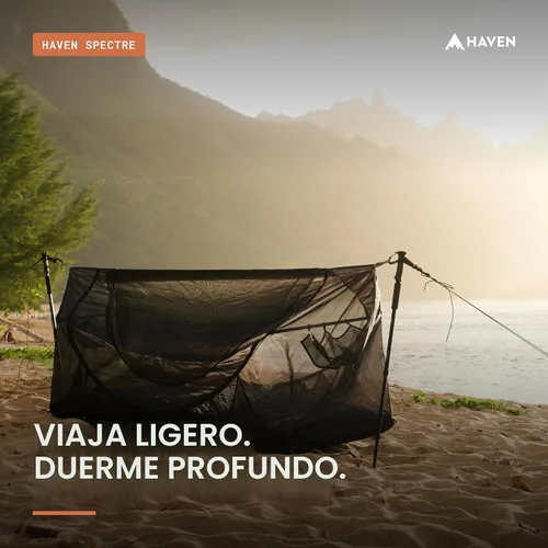 Vista 3 de Haven Tents Hamaca Tienda Plana - Hamaca Impermeable para Acampar con Mosquitera, Almohadilla Aislante y Toldo Impermeable - Haven Tent, Haven XL