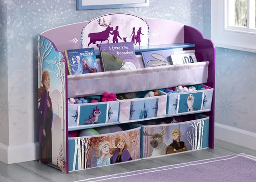 Vista 2 de Delta Children Organizador de libros y juguetes de lujo, Disney Frozen II