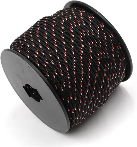 Vista 12 de Cuerda de nailon trenzada sólida de 1/8 pulgadas (3mm) de 164 pies, 5 hebras, paracord, cuerda delgada para manualidades, multiusos, resistente a