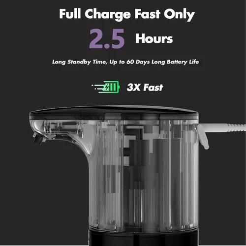Vista 10 de Dispensador de jabón líquido automático YIKHOM, dispensador de jabón para platos con control de volumen ajustable de 8, 15.37 fl oz/450mL