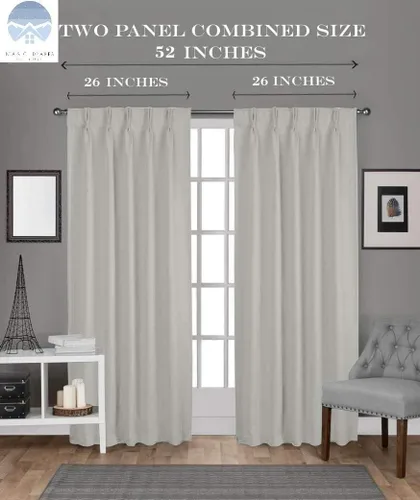 Vista 3 de KEMCO Paneles de cortinas opacas de poliéster satinado para oscurecer la habitación, con doble pellizco, color azul rey, 70 x 45 pulgadas