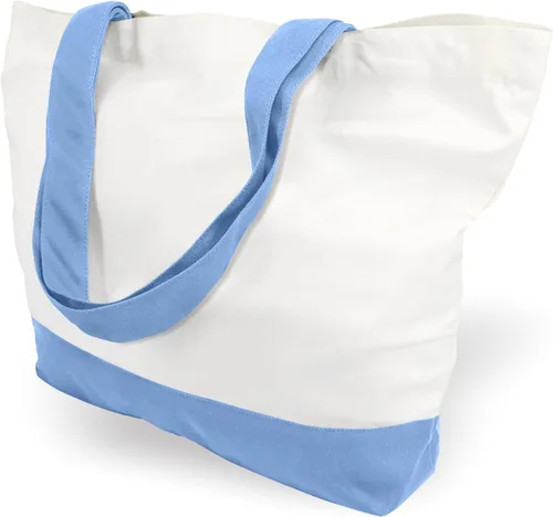 Vista 35 de TOPDesign - Paquete de 1 bolsa de lona de algodón, superfuerte, 12 onzas, bolsa para compras reutilizable, de tela, diseño moderno, en dos tonos