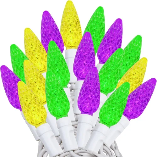 Vista 40 de Novelty Lights - Mini juego de 70 luces C6 LED de Navidad, serie de luces de grado comercial para exteriores, cable verde, 24 pies