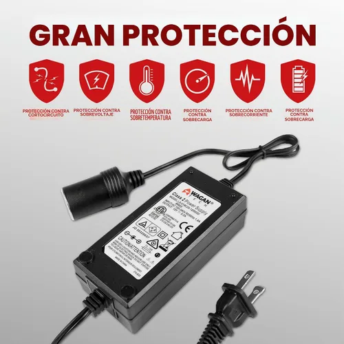 Vista 5 de Wagan EL9903 Adaptador de corriente de CA a CC 5A 60W Convertidor de potencia 110V CA a 12V CC Adaptador de enchufe de encendedor de cigarrillos