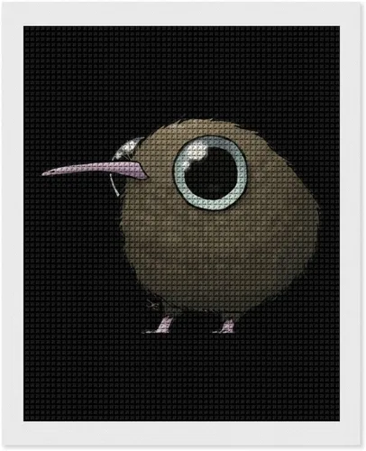 Vista 10 de Kit de pintura de diamante con diseño de pájaro kiwi gordo lindo y cuadrado completo, manualidades para decoración de pared del hogar
