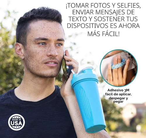 Vista 3 de LOVEHANDLE Paquete de 2 agarraderas originales para teléfono, correa y base negras