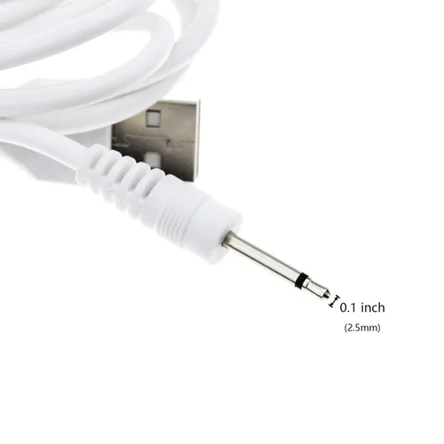 Vista 2 de 1 cable de carga CC de repuesto, cable de carga USB, 0.098 in (blanco) - Cable de carga USB de carga rápida para perro Tracys para Tracy's Dogg Wand