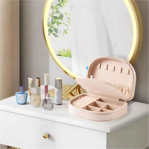 Vista 3 de Larlary Travel Jewelry Box,Travel Jewelry Case,Seashell-Shaped Jewelry Box, Jewelry Organizer Box for Women, Jewelry Storage Box for Rings