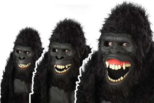 Vista 3 de Disfraz de gorila de Goin Ape para adultos, Negro