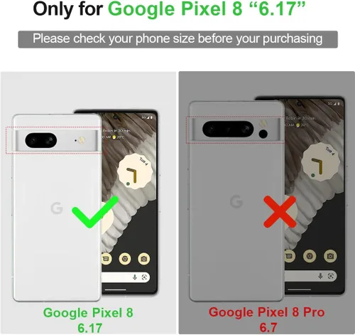 Vista 2 de KEZiHOME Funda para Google Pixel 8, piel auténtica [bloqueo RFID] Funda tipo cartera con tarjetero y función atril para Google Pixel 8 5G
