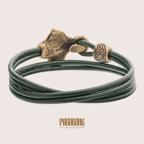 Vista 3 de Pulsera maorí con pulsera de océano de manta rayo con peces de patín para hombres y mujeres, él, joyería tribal náutica polinesia