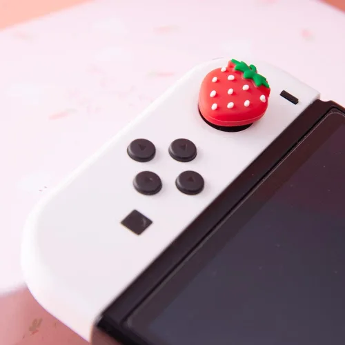 Vista 5 de PERFECTSIGHT Lindos empuñaduras de pulgar para Nintendo Switch OLEDLite, tapas de silicona suave de anime, 4 piezas Kawaii 3D Analog Stick Button
