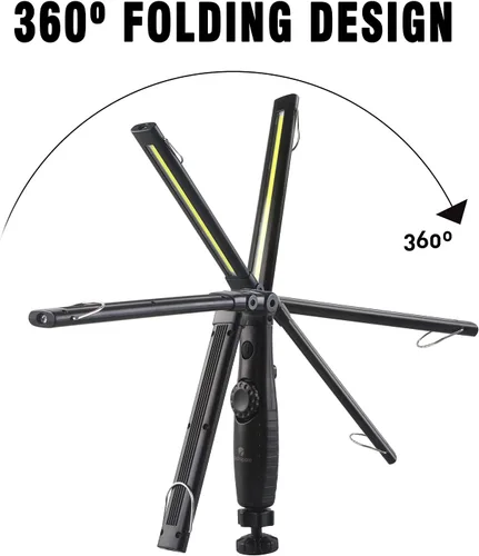 Vista 4 de Dr. Prepare - Luz LED de trabajo, 700 lúmenes, luz de trabajo recargable plegable, 3200 mAh, inalámbrica, portátil, magnética, luz de inspección LED