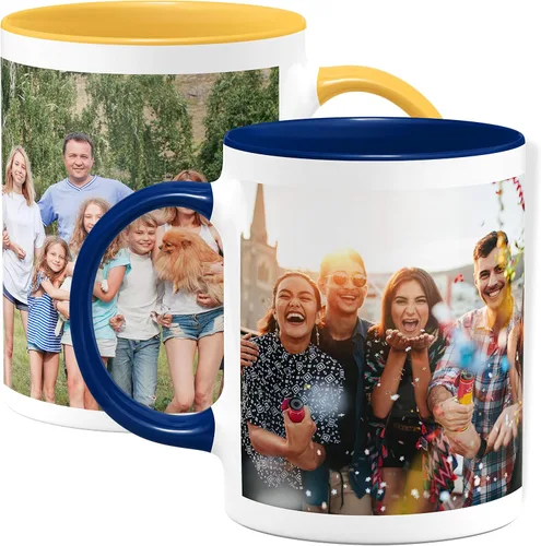 Vista 14 de Taza de café con foto personalizada, 11 onzas, color negro, con imagen envolvente, texto, taza de cerámica personalizada con imagen, taza