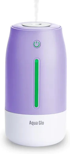 Vista 8 de Aqua Glo Humidificador personal - Niebla fría ultrasónica, batería recargable para 15 horas de uso, tanque de agua de 2 tazas, funcionamiento