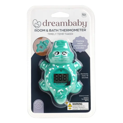 Vista 7 de Dreambaby Termómetro flotante de baño de cocodrilo, monitoreo de temperatura del agua para recién nacidos, bebés, niños pequeños, juguete