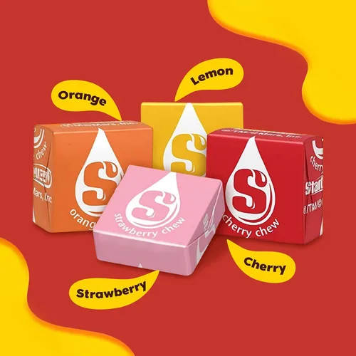 Vista 4 de Caramelos masticables de frutas a granel Starbrst de 2 libras, envueltos individualmente, dulces suaves y masticables con sabor a fruta