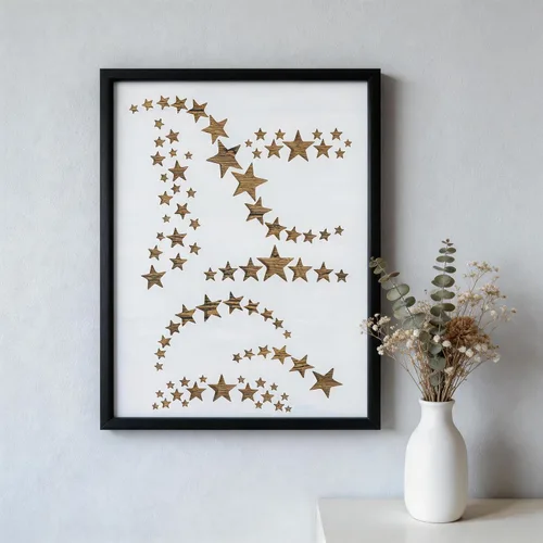 Vista 3 de TIAMECH Plantilla ondulada de estrellas reutilizables A4 para pintar, plantilla de capas de cielo estrellado de varios tamaños, arte de pared