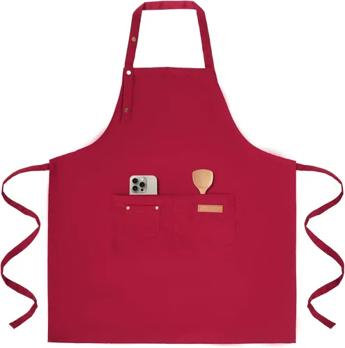 Vista 9 de Tosewever Delantales de Arte para Mujeres Pintura Cerámica Horneado, Delantal de Cocina con Correas de Hebilla para Hombres con Bolsillos para Chef