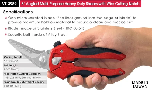 Vista 5 de Vampire Tools vSHEARS - Tijeras de combinación de cuchillas multiusos 4 en 1 de 6.3 pulgadas + tijeras multiusos resistentes de 8 pulgadas