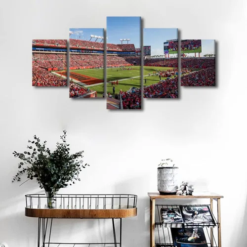 Vista 71 de TUMOVO Allegiant Stadium Arte de Lienzo para Pared de Sala de Estar Equipo de Fútbol Americano Pintura Moderna Nevada Las Vegas Cuadro Deportivo