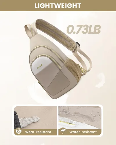 Vista 4 de LOVEVOOK - Mochila tipo bandolera para mujeres, convertible a bandolera cruzada, pequeño bolso para pañales, mochila resistente al agua