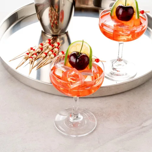 Vista 9 de Restaurantware Pinchos de comida de 2.8 pulgadas, 100 palitos de canapé con cuentas, resistentes, desechables, color rojo y crema, púas de madera