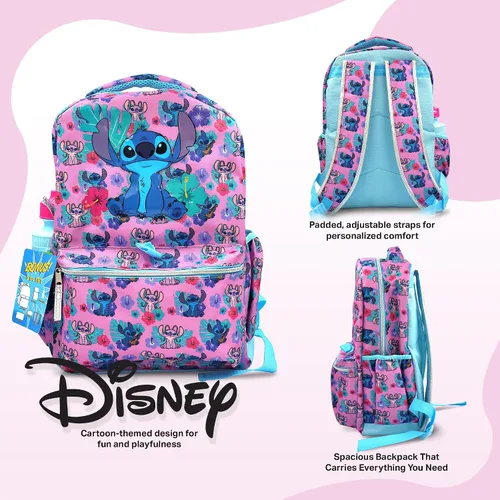 Vista 2 de Juego de mochila de 16 pulgadas para niñas y niños, mochila para niños de jardín de infancia y primaria con accesorios para la escuela, viajes