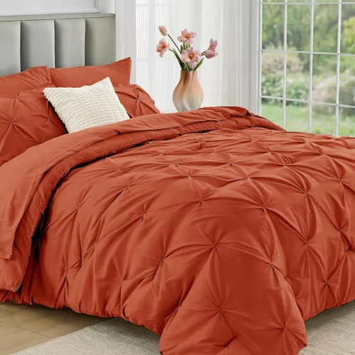 Vista 64 de JOLLYVOGUE Juego de edredón tamaño individual de 5 piezas – Juego de ropa de cama tamaño individual en una bolsa para todas las estaciones