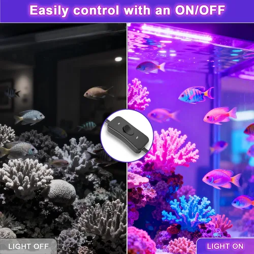 Vista 11 de CREATESTAR Paquete de 2 barras de luz LED negras de 45 W, luz negra impermeable IP66 con enchufe e interruptor, luz negra para fiesta brillante
