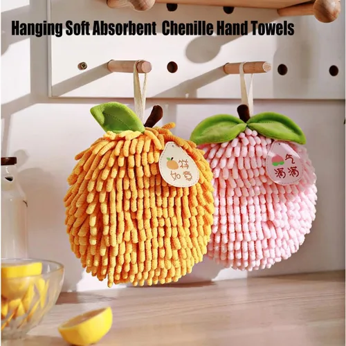 Vista 2 de Juego de 2 toallas de mano de felpilla mullidas para colgar, suaves, absorbentes, de secado rápido, para baño y cocina, toallas de mano suaves