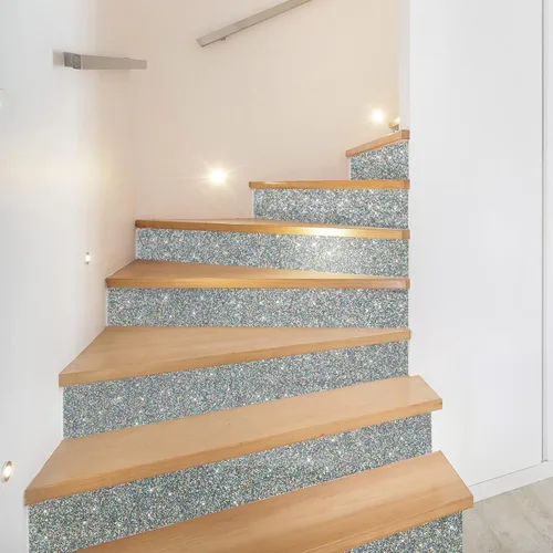 Vista 8 de VEELIKE Papel tapiz holográfico con purpurina plateada de 15.7 x 118 pulgadas, para pegar y despegar, extraíble, papel de contacto con purpurina Oro