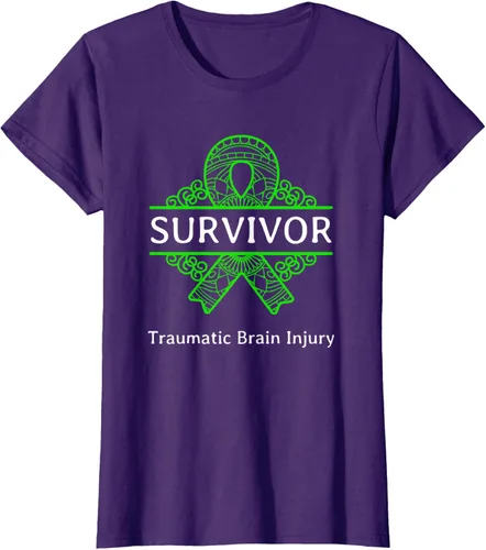 Vista 12 de Camiseta de concientización traumática con cinta verde para supervivientes de lesiones cerebrales, Negro, S