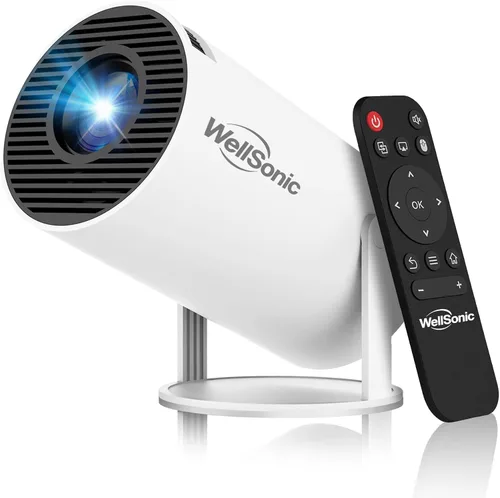 Vista 14 de Mini proyector con Wifi y Bluetooth, proyector portátil de 260 Ansi Proyector de película nativo 1080P, Keystone automático, altavoz de 5 W, soporte