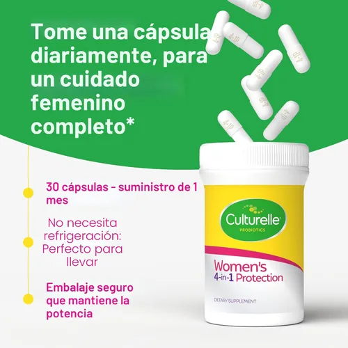 Vista 5 de Culturelle Probióticos 4 en 1 para Mujeres, Suplemento Diario Probiótico y Prebiótico para Apoyar la Salud Vaginal, Salud Digestiva, Salud