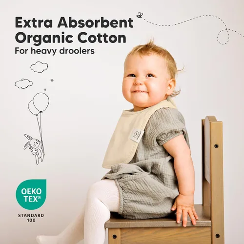 Vista 5 de KeaBabies Paquete de 8 baberos orgánicos para bebés para niñas y niños y paquete de 8 baberos orgánicos para bebés para niñas y niños, baberos