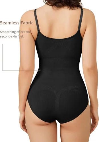 Vista 2 de BRABIC Body sin mangas con cuello en V para mujer con control de abdomen