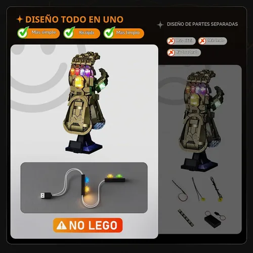 Vista 5 de LIGHTAILING Luz LED para Lego 76191 Infinity Gauntlet Building Blocks Modelo - No incluye el juego de modelos