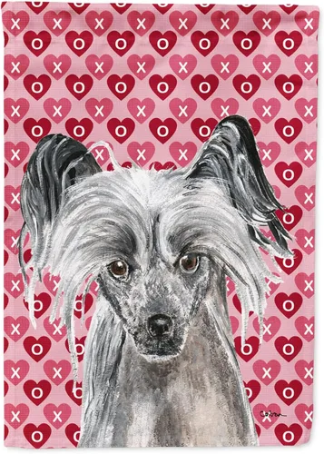 Vista 88 de Caroline's Treasures SS4484GF Bandera de jardín con diseño de bulldog inglés y corazones para el Día de San Valentín, bandera decorativa para patio