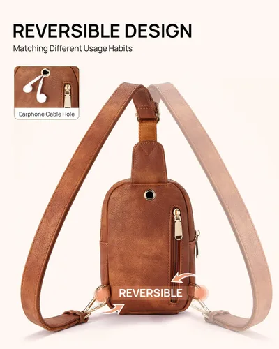 Vista 6 de Bolsos cruzados de Telena para mujer, bolso de piel para mujer, bolso cruzado de bandolera para mujer, bolso de viaje