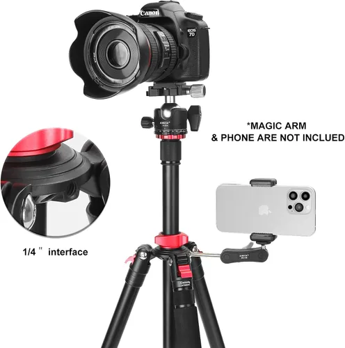 Vista 5 de CAVIX - Trípode de viaje CAVIX de 78 pulgadas para cámaras, trípode de 78 pulgadas, trípode ligero con cabezal de bola de 360 grados que carga hasta