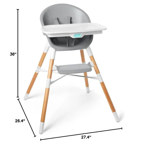 Vista 9 de Skip Hop Silla alta para bebé, silla alta convertible 4 en 1, EON, gris/blanco