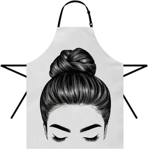 Vista 25 de Moslion Apron 31x27 Inch Kitchen Chef Waitress Cook Aprons Bib with Adjustable Neck for Women Men Delantal-a02