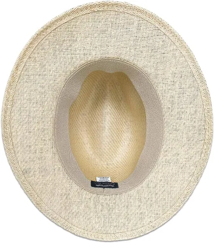 Vista 7 de Matte Toyo Sombrero de paja Safari para hombre con banda de cinta de 3 pliegues