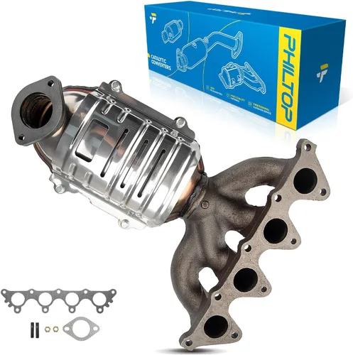 Vista 64 de PHILTOP Convertidor Catalítico de Ajuste Directo para Murano 2009 2010 2011 2012 2013 2014 3.5L, Cáscara de Acero Inoxidable Aluminio 203-1010